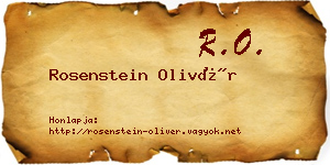 Rosenstein Olivér névjegykártya